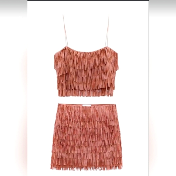 Micas Fringed Tiered Skirt Set - Picture 1 of 4